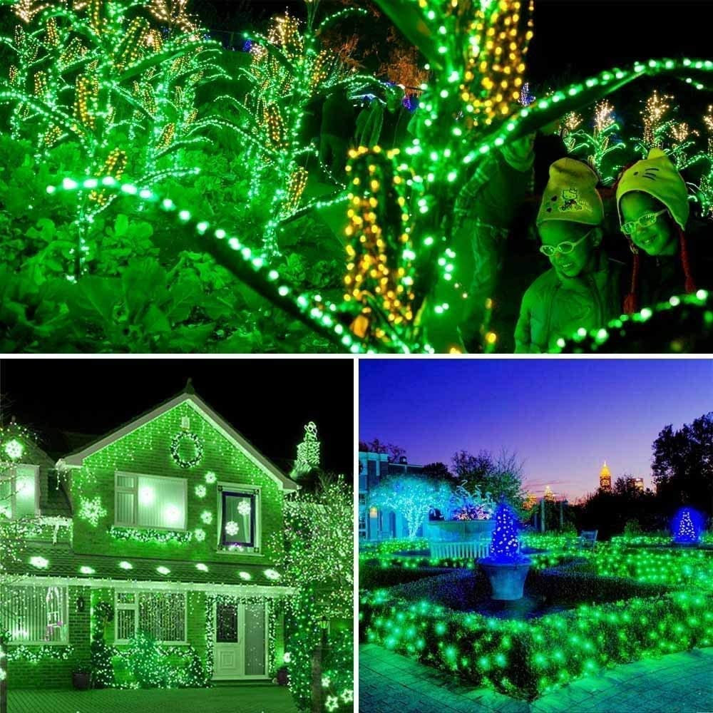 Solar Christmas Lights, 2 Pack 72Ft 200 LED Solar String Lights with 8 Modes, Waterproof Outdoor Christmas String Lights for Patio, Garden, Party, Tree, Holiday,Wedding, Christmas Decorations (Green)